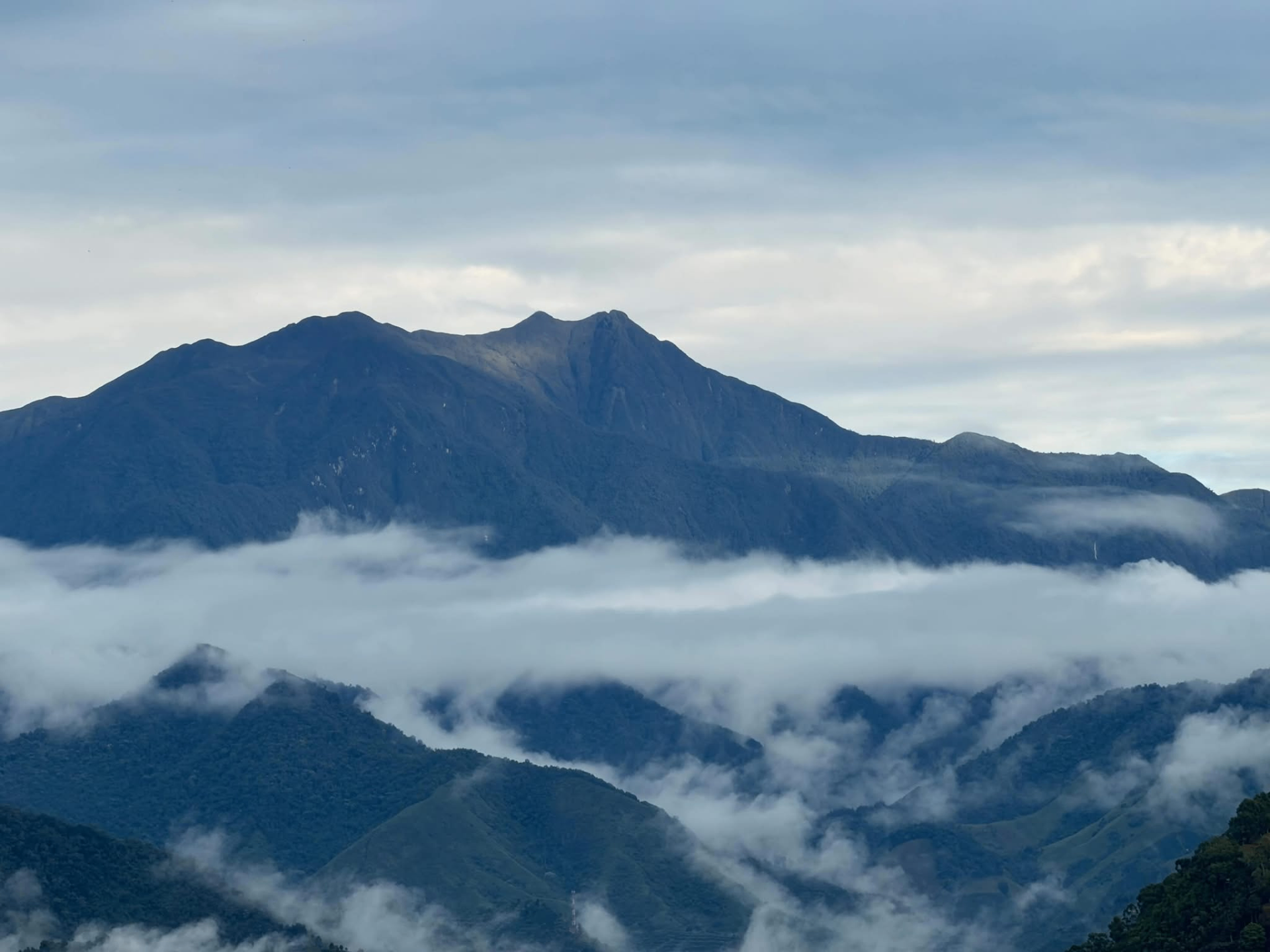 The Colombian Andes shrouded in cloud, seen from Jardín, Antioquia